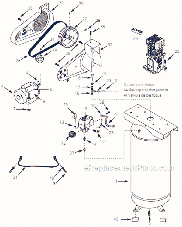 Page A Diagram and Parts List for VS500802 1999 Campbell Hausfeld Compressor